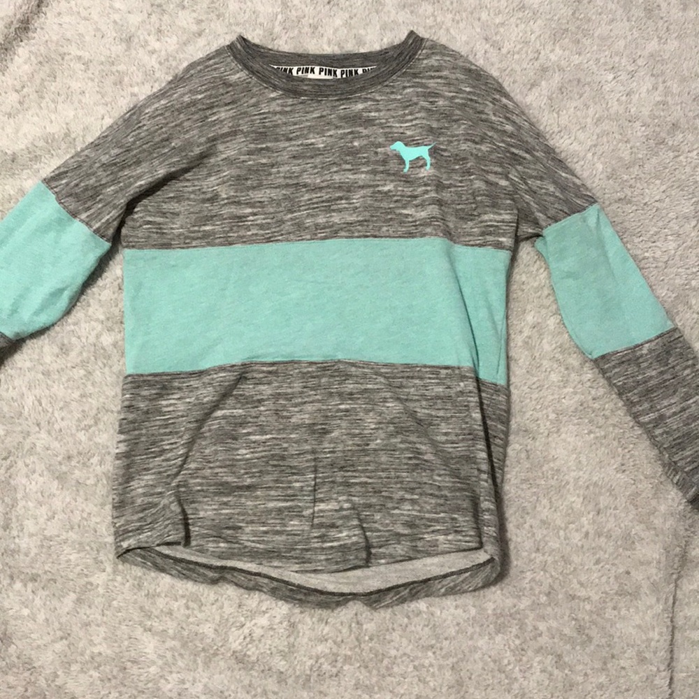 grey and teal PINK sweater size XS